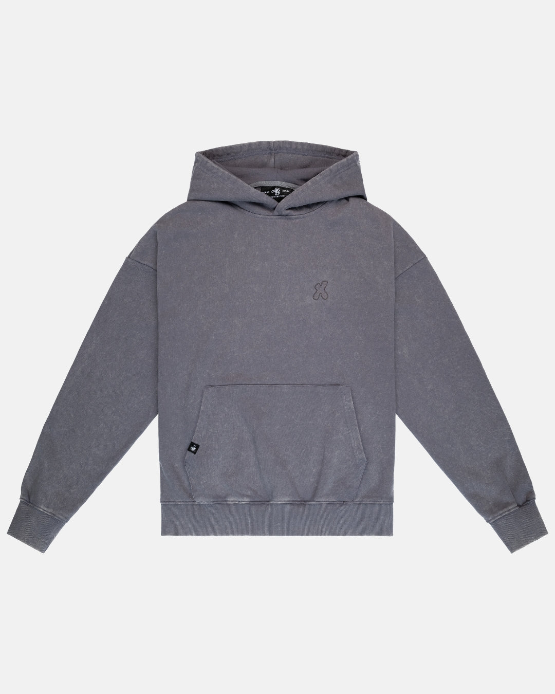 Vintage Embroidered Hoodie - Washed Grey