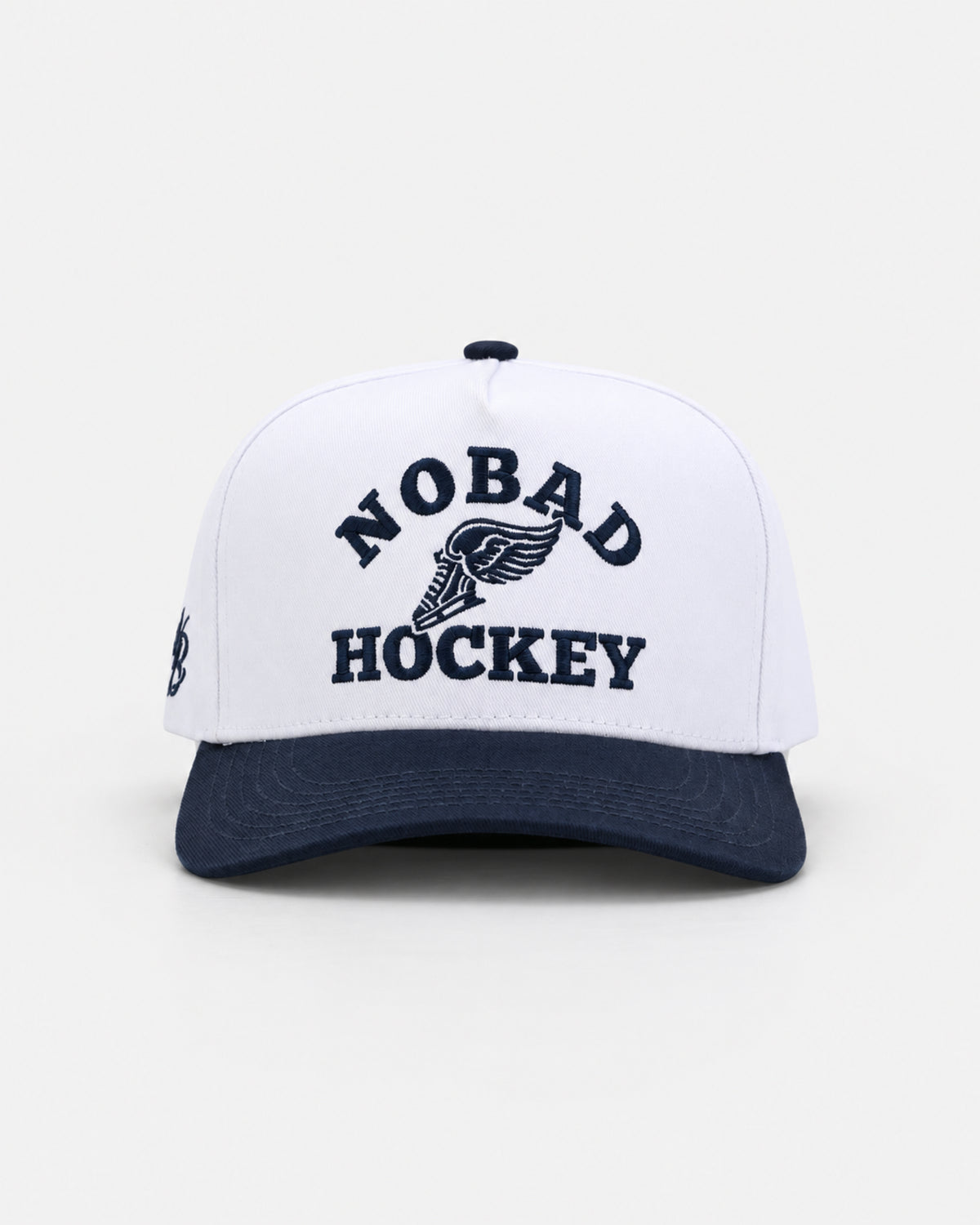 Vintage Hockey Hat in White & Navy, front view