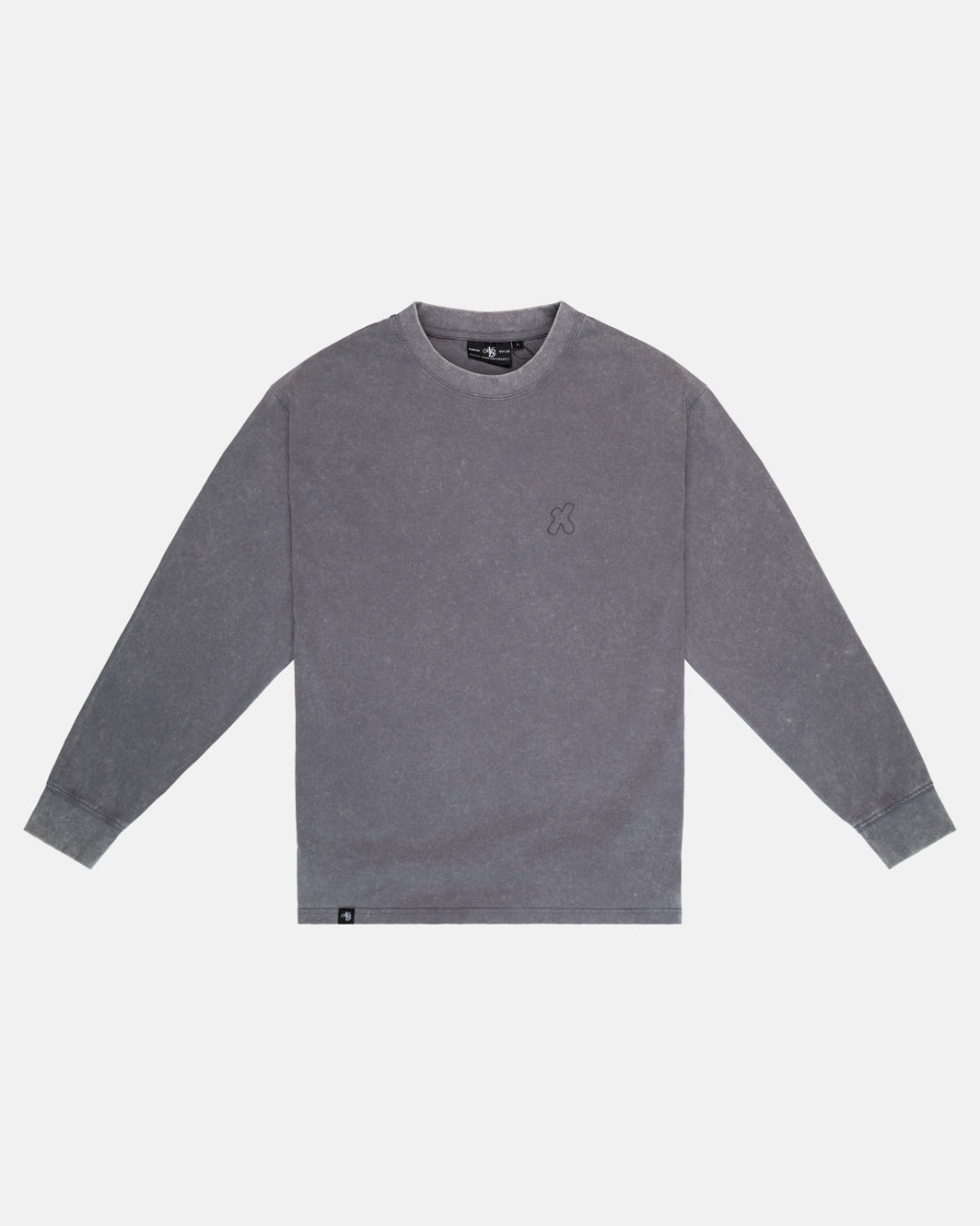 Vintage Embroidered Long Sleeve - Washed Grey
