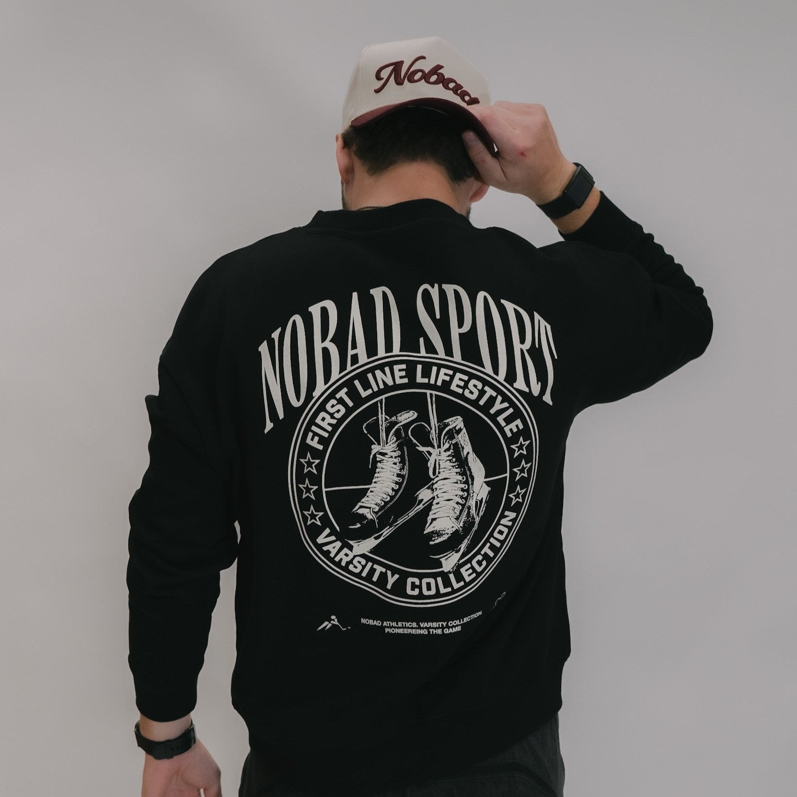 Varsity NOBAD Sport Black Crewneck