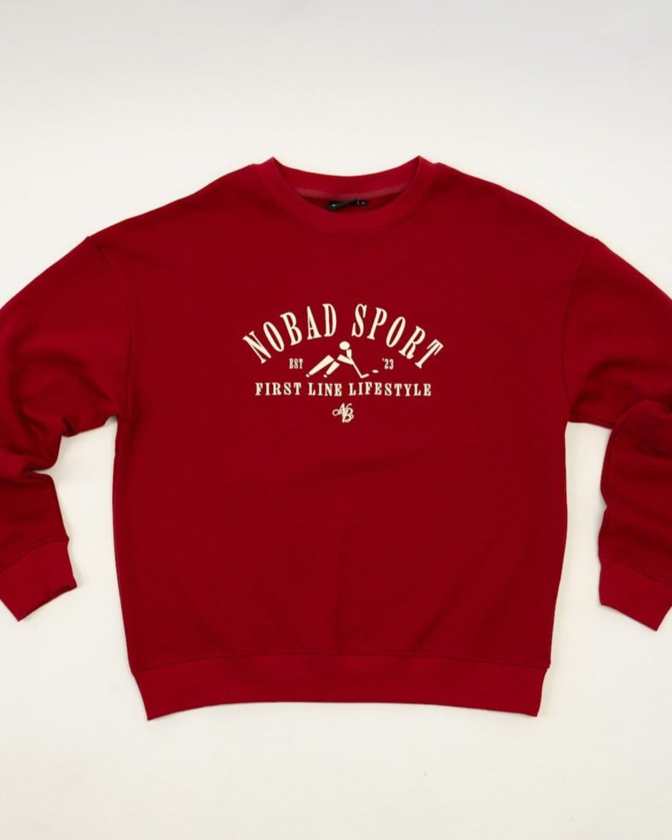 First Line NOBAD Sport Red Crewneck