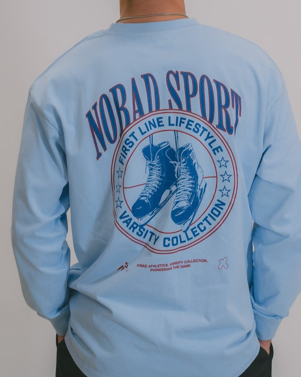 Varsity Long Sleeve | Dusty Blue