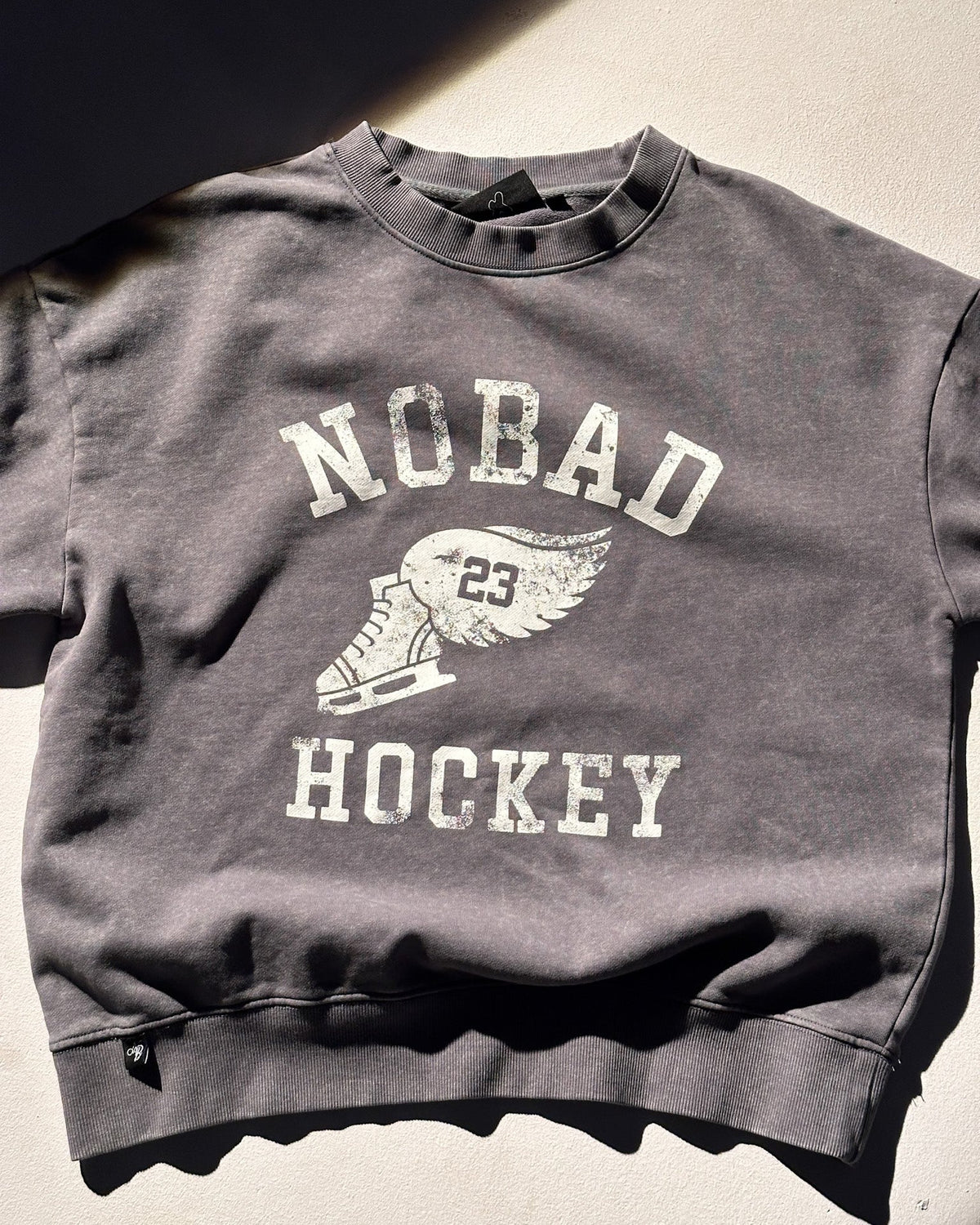 Vintage Hockey Crewneck | Washed Grey-thumbmail-4