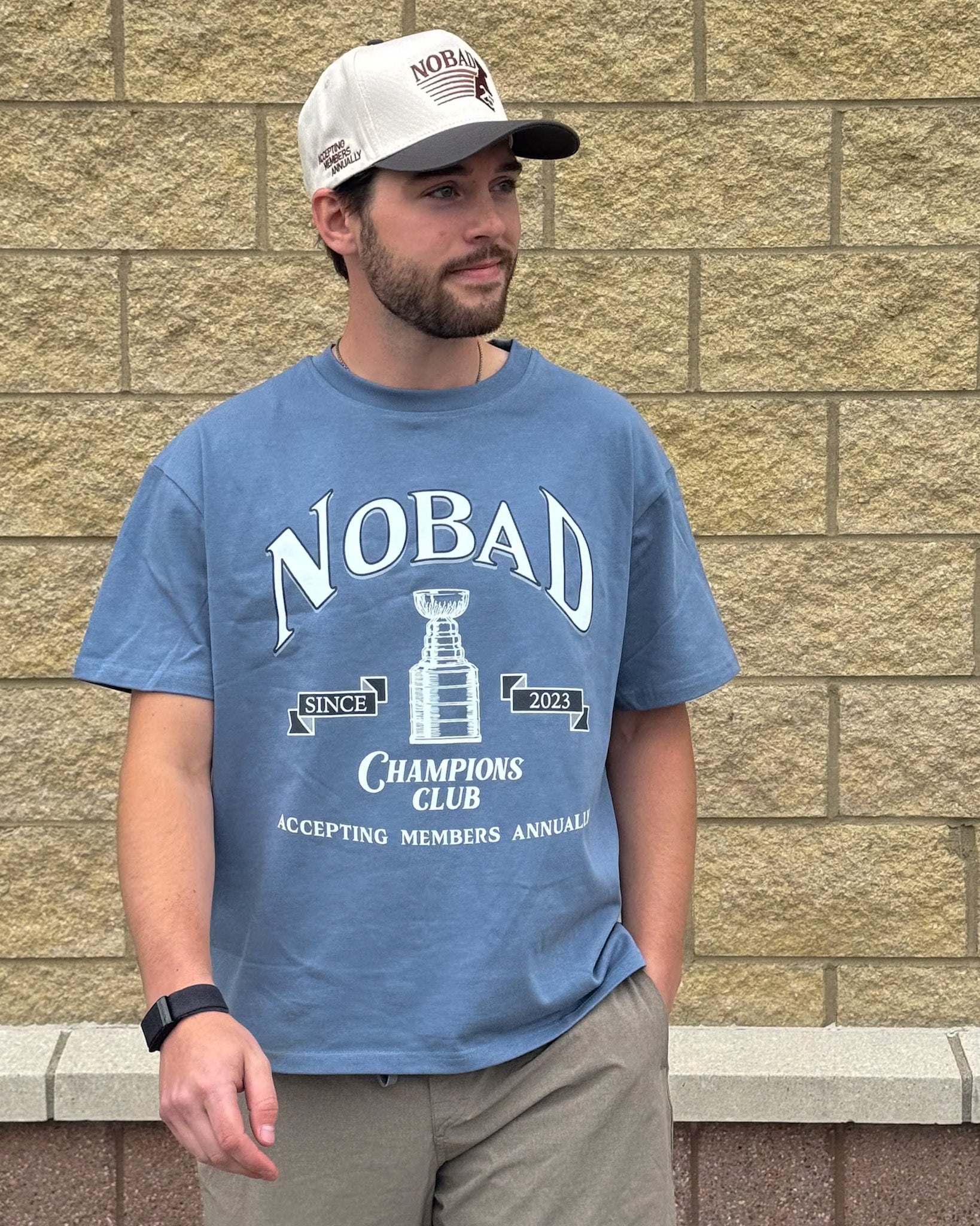 Champions Club Boxy T-Shirt - Slate Blue