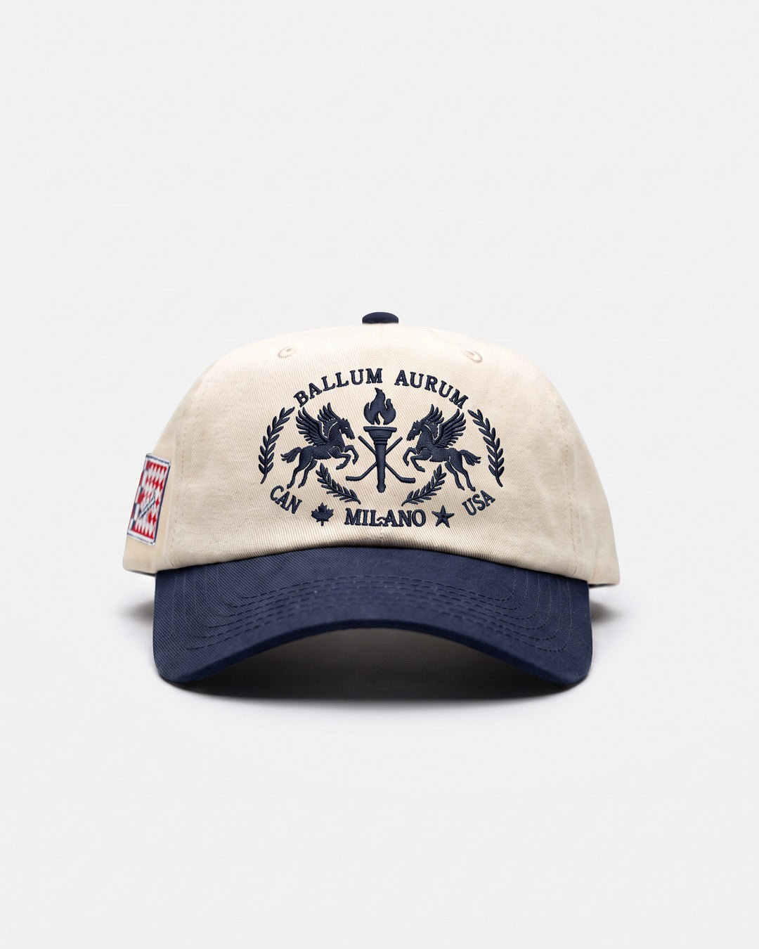 Ballum Aurum Hat, Blue and white, front view