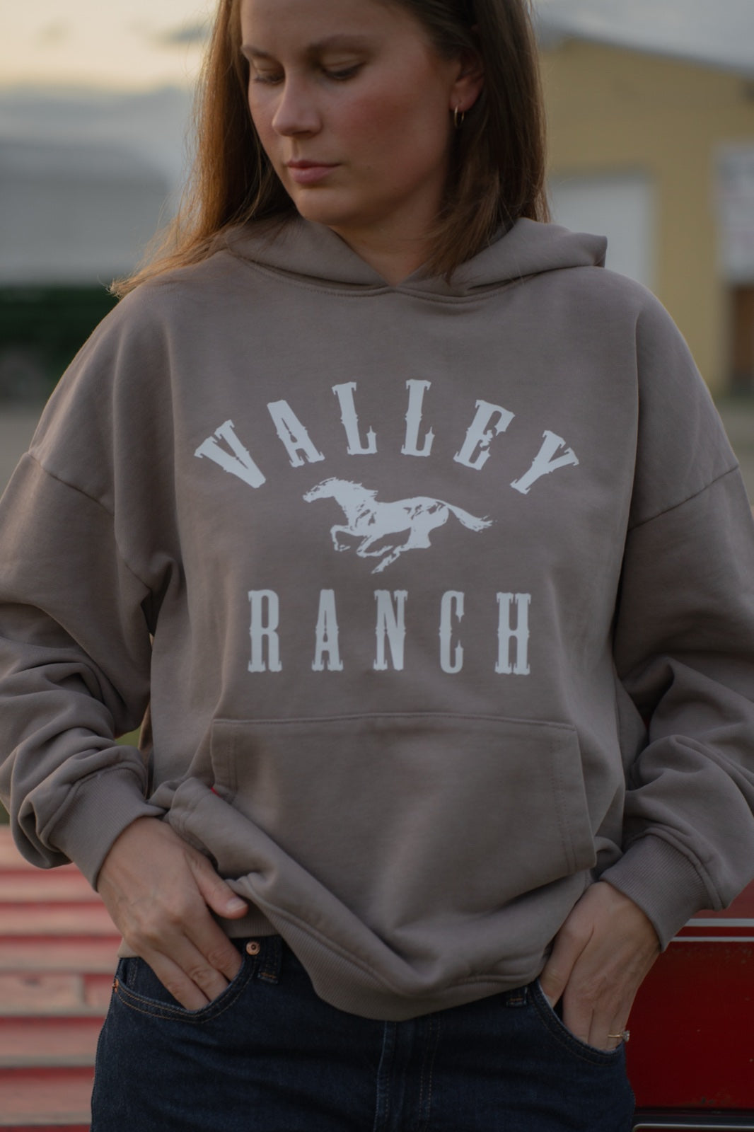 Valley Ranch hoodie lifestyle portrait